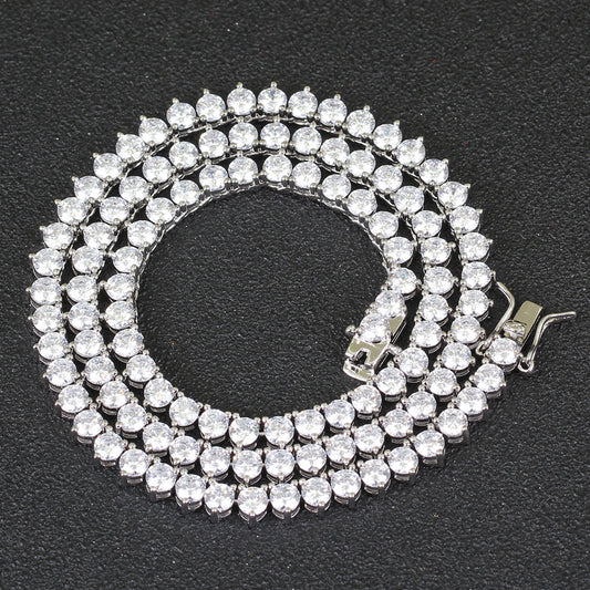 White Diamond Tennis Dog Chain