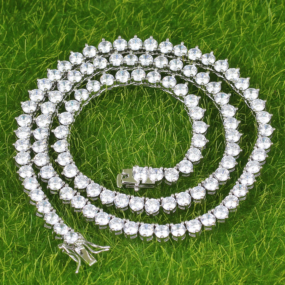 White Diamond Tennis Dog Chain