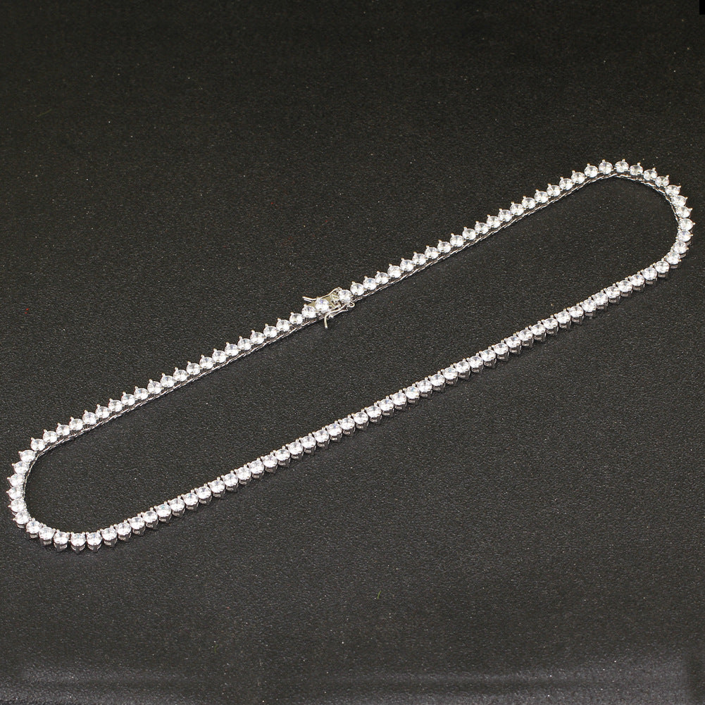 White Diamond Tennis Dog Chain