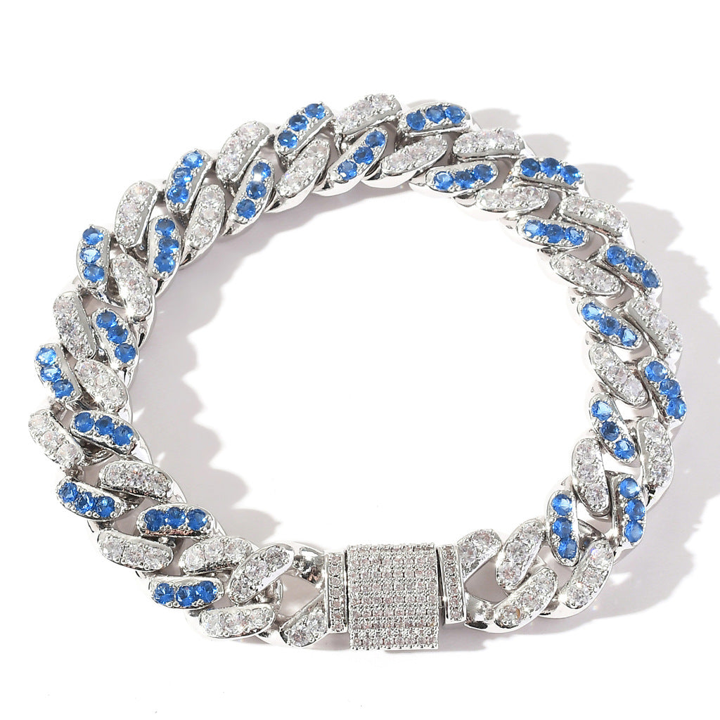 Cuban Aquamarine Diamond Dog Chain