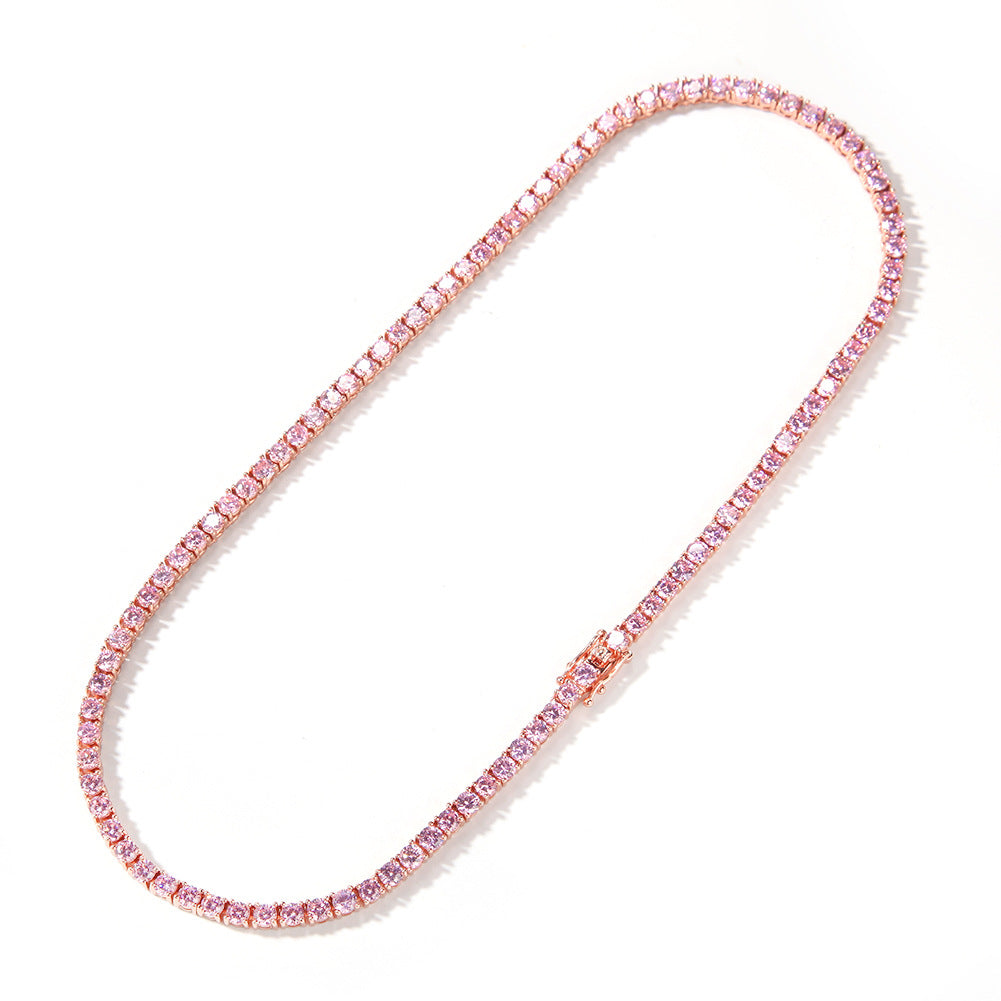 Pink Diamond Tennis Dog Chain