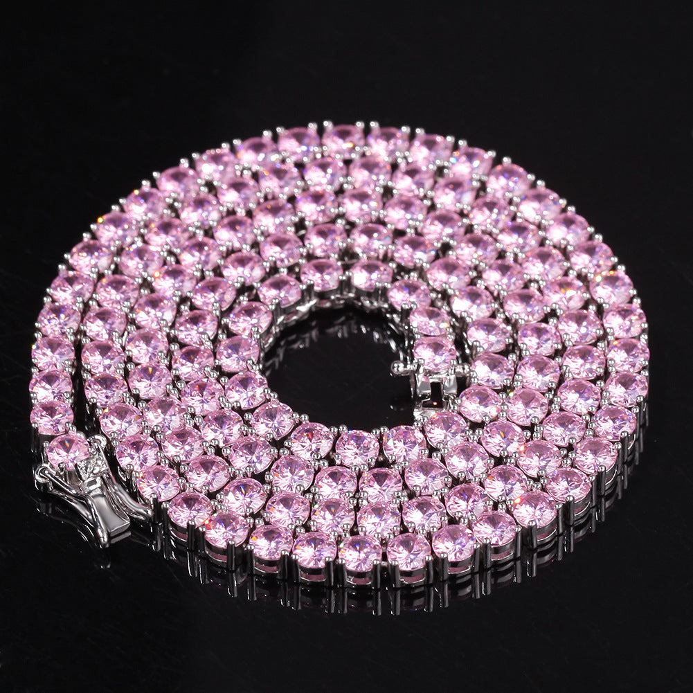 Pink Diamond Tennis Dog Chain