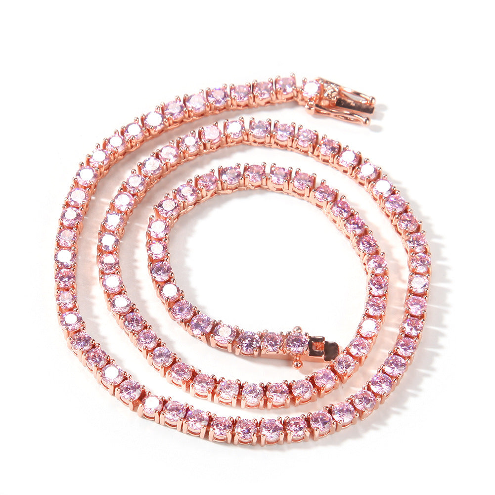 Pink Diamond Tennis Dog Chain