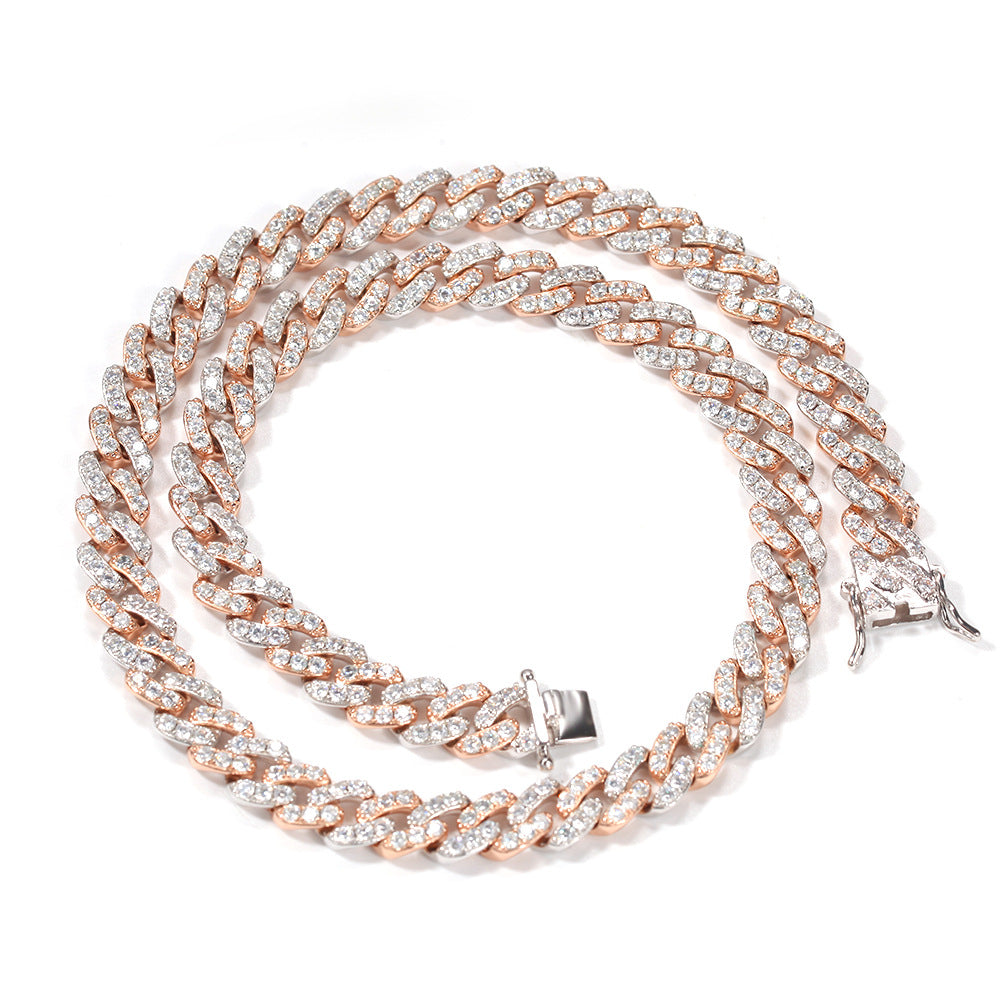 Cuban 2-Tone Diamond Dog Chain