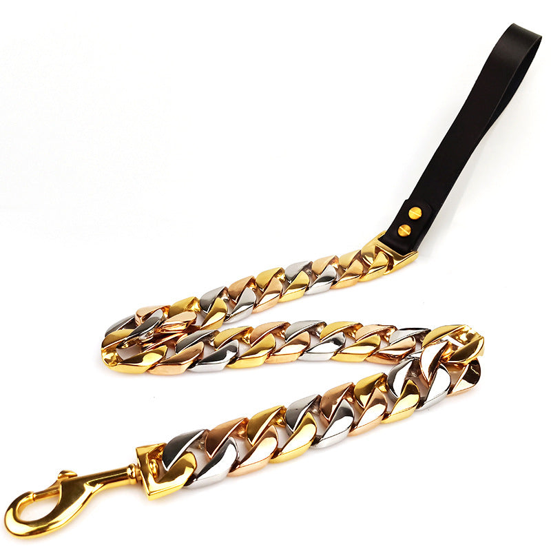 Cuban XL Link 3-Tone Dog Chain Lead