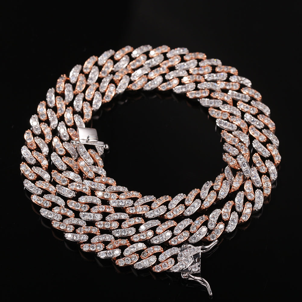 Cuban 2-Tone Diamond Dog Chain