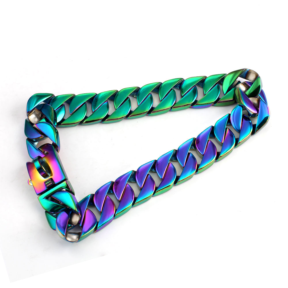 Cuban XL Link Rainbow Dog Chain